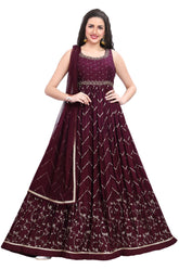 Frock Style Zari Woven Floral Design Kurti for Women