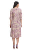 Princess cut Violet Knee-Length Floral Print Kurti for women