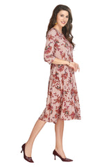 Rayon A-Line Floral Print Kurti with Front Slit