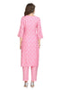 Floral Pink Silk Kurta Set with Embroidered Yoke and Silk Dupatta