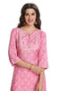 Floral Pink Silk Kurta Set with Embroidered Yoke and Silk Dupatta