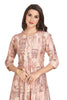 Peach Muslin Fusion Print Kurti with Gold Highlights