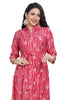 Abstract Print A-line Collar Neck Kurti for Women