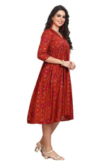 Asymmetrical Alia Cut Style Kurta For Women With Bandhani Print