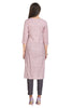 Baby Pink Cotton Kurti: Straight Cut with Flower Buti Print Highlights for Women