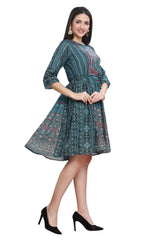 Batik Print Short kurti with Sequin work