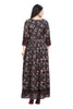 Black Frock Style One Piece Dress with Digital Floral Print