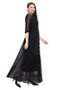 Black Multi-tiered Frock Style Kurta for Women With Peplum Border