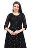 Black Multi-tiered Frock Style Kurta for Women With Peplum Border