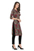 Black Straight Cut Cotton Kurti for Women: with Multi-Colour Batik Print