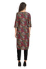 Black Straight Cut Cotton Kurti for Women: with Multi-Colour Batik Print