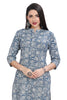 Blue Cotton Kurti for women with Floral Print