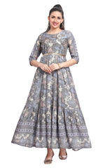 Blue Full-Length Frock Style Kurti for women