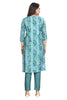 Blue Muslin Shibori Print Kurta Set for Women with Foil Highlights