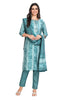 Blue Muslin Shibori Print Kurta Set for Women with Foil Highlights