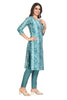 Blue Muslin Shibori Print Kurta Set for Women with Foil Highlights