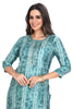 Blue Muslin Shibori Print Kurta Set for Women with Foil Highlights