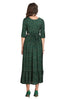 Bottle Green Frock Style Muslin Silk Kurti with Bandhani Print & Zardozi Work