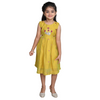 Chanderi Cotton Dress for Girls Frock Mustard Yellow