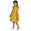 Chanderi Cotton Dress for Girls Frock Style Mustard Yellow