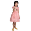 Chanderi Cotton Dress for Girls Frock Style Peach