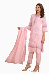 Cotton Chikankari Pakistani Kurta Set with Pant and Designer Dupatta