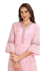 Cotton Chikankari Pakistani Kurta Set with Pant and Designer Dupatta