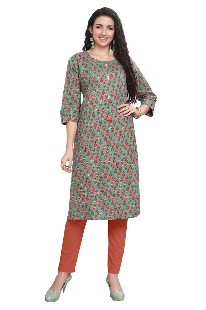 Cotton Kurta for women with Jaipuri Buti Print