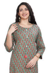 Cotton Kurta for women with Jaipuri Buti Print