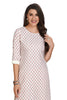 Cream Cotton Kurti with Lucknowi Chikankari and ButiPrint