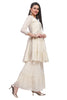 Cream Cotton Nyra Cut Kurta Set with Gharara Pant