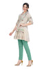 Cream Cotton Short Kurti with Designer Neck