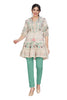 Cream Cotton Short Kurti with Designer Neck