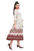 Cream Frock Style Buti Print Kurti with Dori Belt