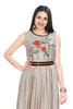 Cream Muslin Frock Style Full Length Kurti for Women with belt