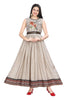 Cream Muslin Frock Style Full Length Kurti for Women with belt