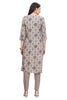 Cream Rayon Kurti with Mughlai Floral Print and Foil Highlights