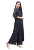 Dark Blue Georgette Multi-Tiered Sequin Work Nyra Cut Kurti Set with Palazzo