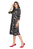 Dark Blue Rayon Frock Style Kurti for Women with Floral Print