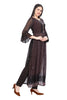 Designer Dark Brown Nyra Cut Kurti Set in Floral Print with Narrow Pants and Chiffon Dupatta