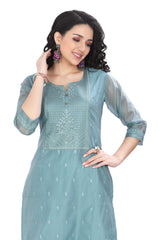 Silk Embroidered Kurti for women