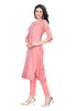 Embroidered work Kurti for women with V-cut round neck