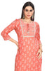 Floral Pink Silk Kurta Set with Embroidered Yoke and Silk Dupatta