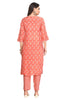 Floral Pink Silk Kurta Set with Embroidered Yoke and Silk Dupatta