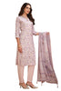 Floral Kurta Set for Women with pant and Silk Dupatta Pink