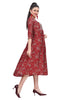 Floral Maroon Muslin Kurti for Women with Round Neck and Embroidery Border