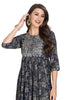 Floral Muslin Kurti for Women with Embroidered Yoke