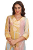 Floral Print Chikankari Straight cut Kurta set with pant and Dupatta Yellow