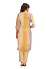 Floral Print Chikankari Straight cut Kurta set with pant and Dupatta Yellow