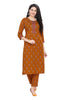 Floral Print Cotton Kurta Set for Women with Printed Pants